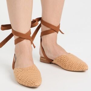 Shekudo Lace Up Porto Novo Mules Flats Size 37 US 7